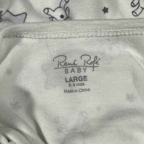 4/$20 Rene Rofe White Bear And Star Print Sleeper - Picture 5 of 5